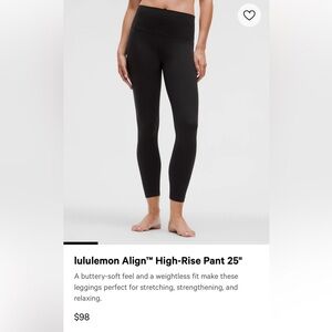 Lululemon Align High Ride Leggings Black
